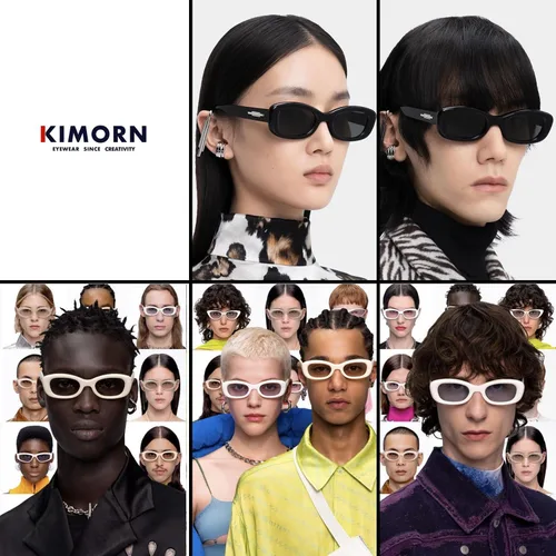 Miniatura 2 de kimorn Lentes de sol rectangulares para mujeres y hombres, modernos, retro, a la moda, gafas de sol vintage de los años 90, protección UV 400, marco