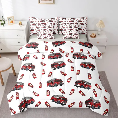 Miniatura 32 de Feelyou Juego de edredón de tren vintage de 7 piezas, diseño retro de motor de vapor para niños y niñas, juego de ropa de cama retro de tren