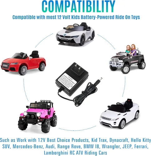 Miniatura 3 de LotFancy Cargador de batería para Razor Power Core E90, 12V Ride on Car, fuente de alimentación de juguetes para niños de 12 V para los mejores