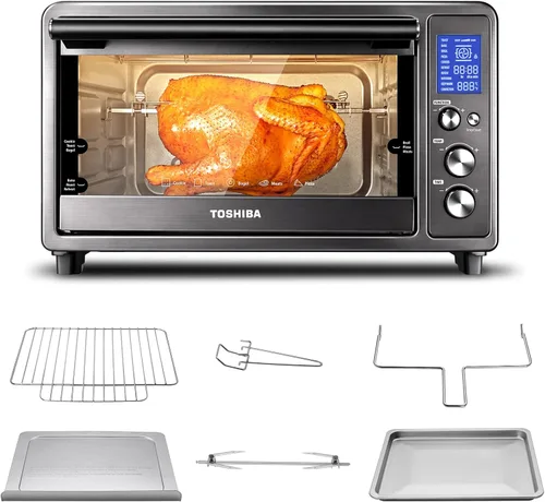 Miniatura 8 de Toshiba AC25CEW-BS Horno de convección digital, 6 rebanadas de pan/pizza de 12 pulgadas, digital Acero inoxidable