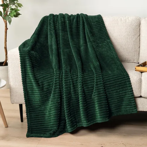 Miniatura 28 de PAVILIA Manta de forro polar súper suave, manta de franela de felpa mullida, cálida y acogedora manta de microfibra acanalada para sofá o cama, Negro
