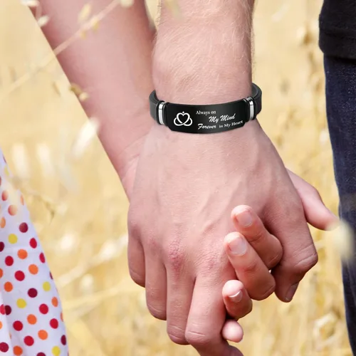 Miniatura 4 de ubmpj Pulsera de fotos personalizada para mujeres y hombres – Pulseras conmemorativas con imagen personalizada – Banda grabada de acero inoxidable