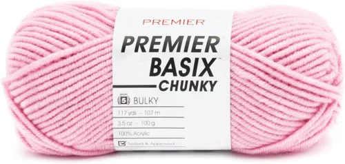 Miniatura 28 de Premier Yarns Basix Hilo Chunky Grueso, Perfecto para Elaborar Proyectos Rápidos, Peso Voluminoso, Hilo Acrílico, Acero, 3.5 onzas, 117 yardas