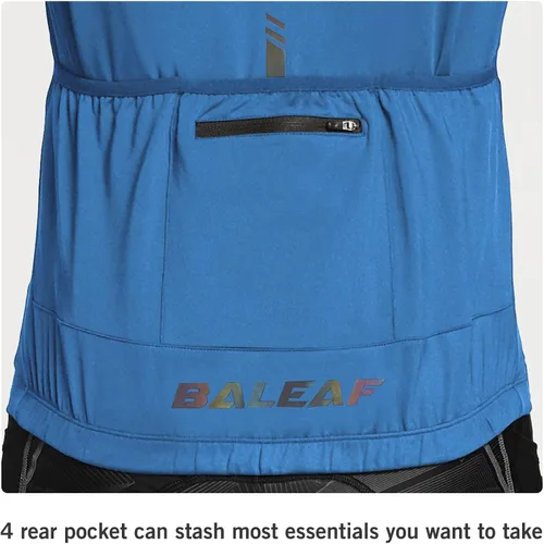 Miniatura 3 de BALEAF Mens Cycling Jersey Top Half Zip Bike Shirt 4 Rear Pockets Mountain Bicycle Quick Dry Reflective