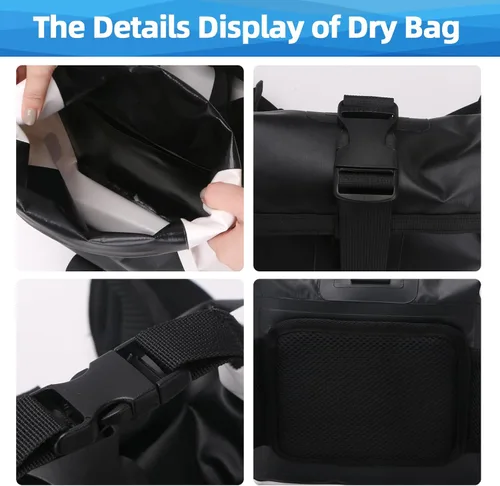 Miniatura 4 de Riñonera impermeable, bolsa seca flotante con correa ajustable para la cintura de gran capacidad, bolsa de cintura impermeable para kayak, barco