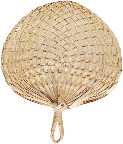 Miniatura 6 de Forart Abanicos de mano de rafia natural hechos a mano, exquisito abanico de palma, abanicos de rafia hechos a mano, recuerdos de boda para bodas