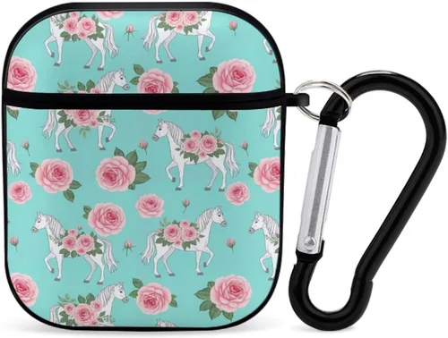 Miniatura 30 de Funda protectora de silicona compatible con AirPods 2 y 1 (camuflaje militar de camuflaje frío)