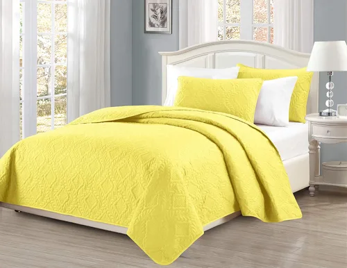 Miniatura 18 de Colección Mk King/California King Tamaño Extra Grande 118"x106" Colcha Cobertor de Cama de 3 Piezas con Diseño de Diamantes Realzado Sólido Borgoña