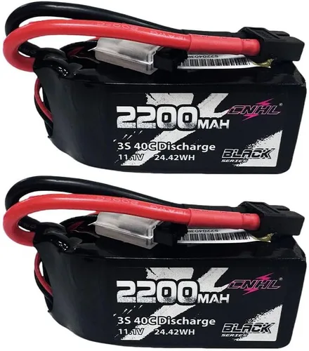 CNHL Batería Lipo de 2200 mAh 3S 40C 11.1V Shorty Lipo Batería con enchufe XT60 para RC Avión Coche Helicóptero FPV Drone Truggy Truck Crawler (2