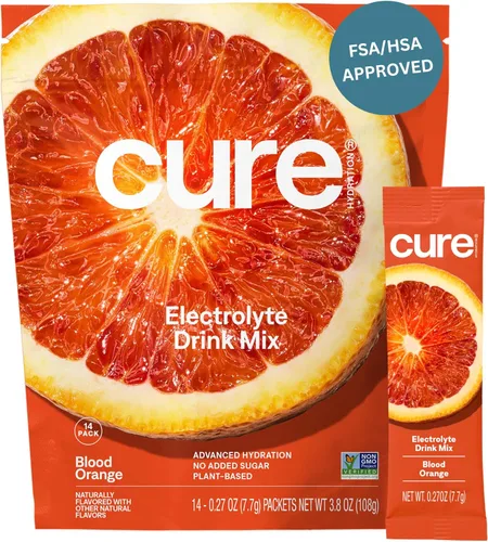 Miniatura 16 de Cure Hydration Mezcla para bebida de electrolitos a base de plantas Sin azúcar añadida FSA-HSA Polvo para alivio de la deshidratación hecho