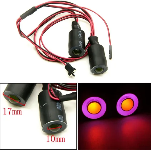 Miniatura 10 de QUE-T Faro LED de ojos de ángel y ojos de demonio de 0.512 in, 2 luces LED para autos de oruga 1:10 modelo RC (azul + blanco, 0.512 in)