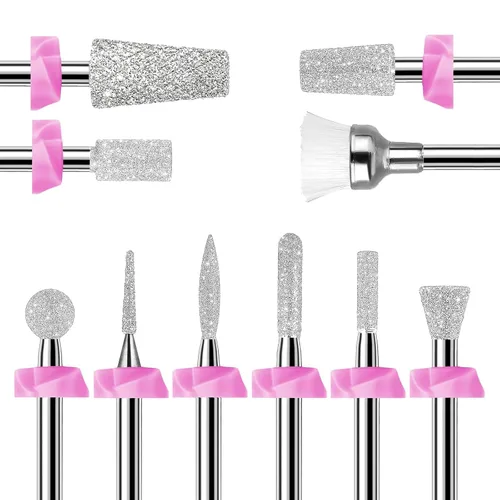 Miniatura 10 de Makartt Brocas para Uñas 5 en 1, Vástago de 3/32", Brocas Cónicas de Carburo de Tungsteno para Uñas para Eliminación Rápida de Uñas Acrílicas, Geles