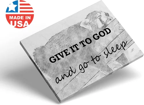 Miniatura 3 de Lienzo decorativo inspirador para pared, con cita "Give It to God, and Go to Sleep", arte de pared cristiano para decoración de dormitorio y casa