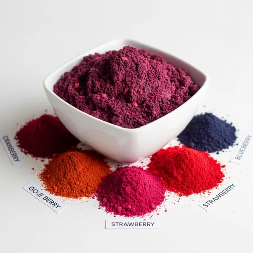 Miniatura 2 de Mezcla orgánica de bayas liofilizadas en polvo, naturalmente rica en antioxidantes y vitamina C, sin azúcar añadida, sin OMG - Batido, yogur