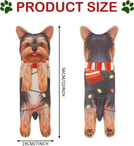 Miniatura 5 de GPGHE Regalos de Navidad Yorkie Dog Toallas de mano divertidas y lindas toallas de cocina para perros, regalo de cumpleaños y Año Nuevo para mujeres