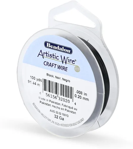 Miniatura 55 de Artistic Wire, alambre para manualidades de calibre 22 bañado en plata, resistente a las manchas, color cobre, blanco, 9,1 m