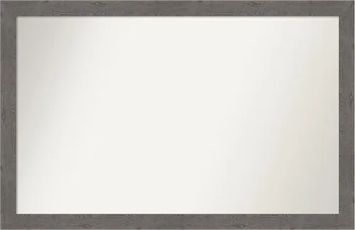 Miniatura 386 de Amanti Art Espejo de baño gris para sobre el fregadero, 31 x 48 pulgadas, espejo de tocador rectangular estrecho de color gris, marco de madera