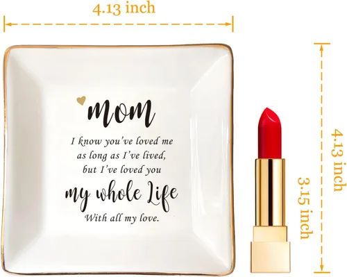 Miniatura 6 de HOME SMILE - Bandeja de cerámica para anillos para mamá, hermana, amigas