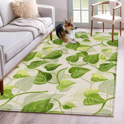Miniatura 10 de 5x8 Area Rugs for Living Room, Spring Leaves Non-Slip Area Rugs for Living Room Bedroom Entryway, Abstract Retro Color Pastoral Plants Washable