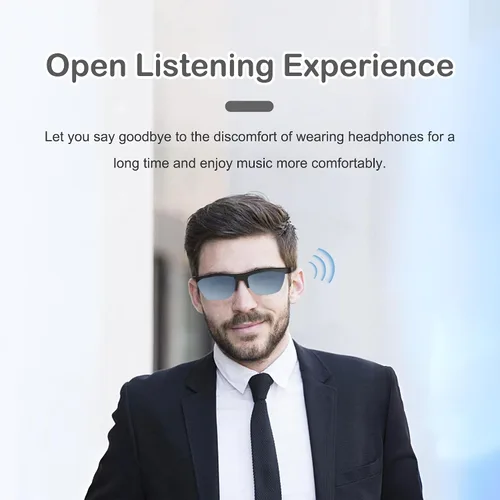 Miniatura 5 de Lentes inteligentes para hombres y mujeres, con Bluetooth 5.3, polarizados, abiertos, música, sin marco, lentes degradados