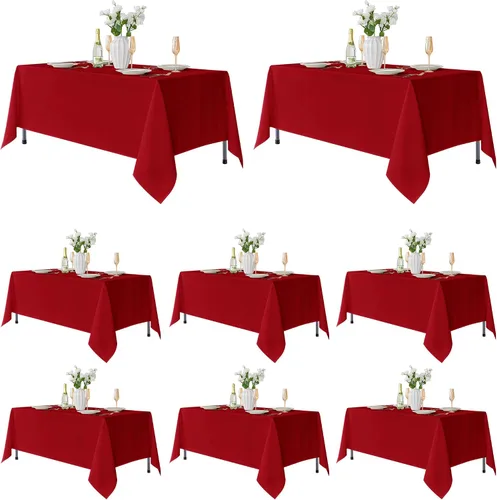Miniatura 37 de Fitable - Paquete de 6 manteles redondos blancos - 120 pulgadas de diámetro - Manteles resistentes a las manchas y lavables, manteles de poliéster