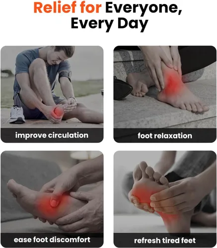 Miniatura 6 de BOB AND BRAD Masajeador de pies con calor, amasamiento profundo Shiatsu y compresión de aire para fascitis plantar, máquina masajeadora eléctrica