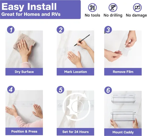 Miniatura 7 de KINCMAX Organizadores de Ducha de Hierro - Estantes de Baño Autoadhesivos para Duchas - Estante Organizador de Champú para Pared - Organizador
