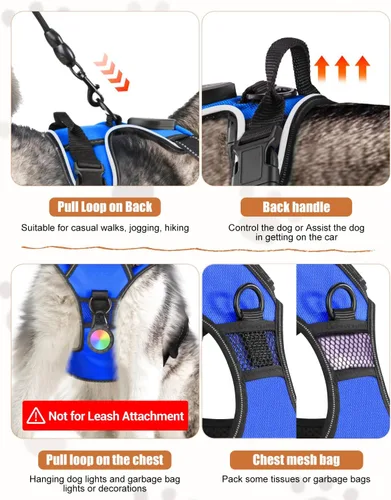 Miniatura 5 de Arnés para Perro Villabliss con Luz LED - Arnés para Perro Recargable para Caminatas Nocturnas, Tres Modos de Iluminación, Intermitente por Más