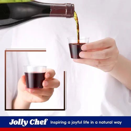 Miniatura 5 de JOLLY CHEF Paquete de 500 vasos de chupito de plástico de 1 onza, vasos desechables de 1 onza, vasos de degustación para fiestas, perfectos