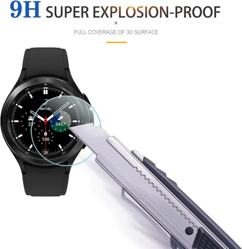 Miniatura 6 de Suoman Paquete de 4 protectores de pantalla de vidrio templado para Samsung Galaxy Watch 4 Classic de 1.81 pulgadas (1.811 in) para Galaxy Watch 4