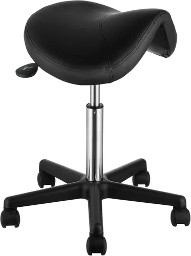 VEVOR Taburete de silla con ruedas, capacidad de peso de 400 libras, altura ajustable de piel sintética gruesa, silla giratoria para salón, spa,