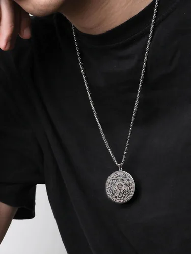 Miniatura 6 de HAQUIL Stainless Steel Seal of The Seven Archangels Medallion Pendant Necklace, Box Chain, Jewelry Gift for Men and Women