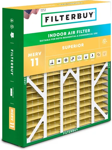 Miniatura 28 de Filterbuy Filtro de aire MERV 11 de 10 x 17 x 2 pulgadas para defensa superior de mascotas y alergias (paquete de 1), filtros exteriores plisados