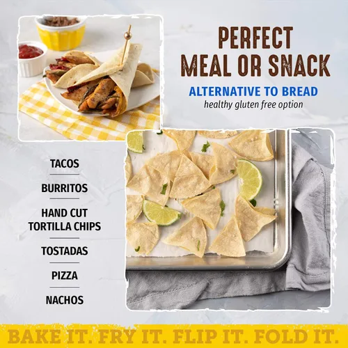 Miniatura 7 de Del Campo Soft Corn Tortillas - 8 Pulgadas Redondo 100% natural, libre de gluten y todo el maíz auténtica comida mexicana. Muchas opciones