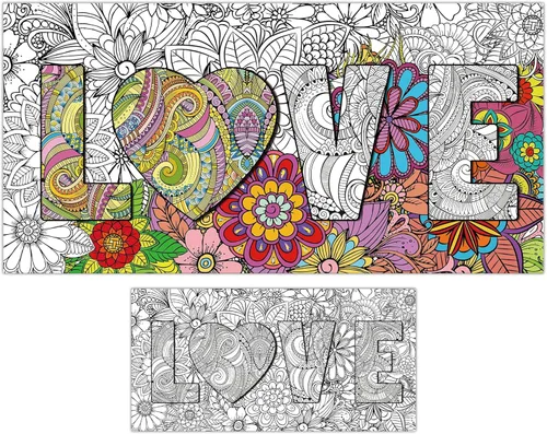 Miniatura 7 de Paquete de 2 pósteres gigantes para colorear de mandala de 39 x 26 pulgadas, página para colorear de mandala gigante para niños, adolescentes