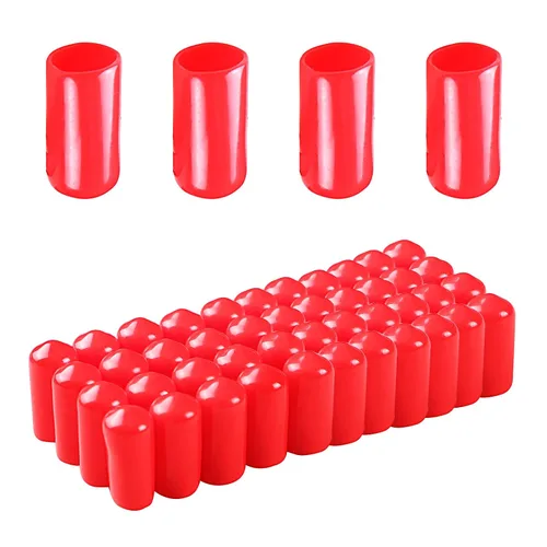 Miniatura 41 de Cubierta de tapa de extremo redondo de goma 0.08 pulgadas (0.079 in), protectores de rosca de tornillo de PVC flexible de tubería de tubería