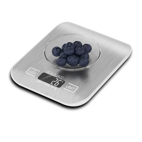 Mini báscula digital de 22.0 lbs/22 libras, báscula de cocina, báscula de alimentos, báscula de café, 6 unidades, apagado automático, tara, acero