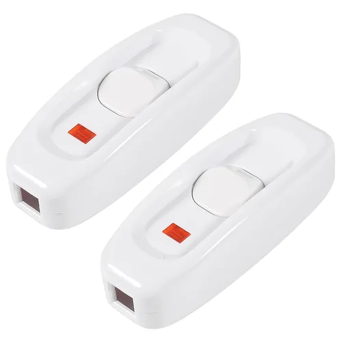 Miniatura 11 de 2 interruptores de cable en línea, AC120V 10A, 250V 6A, interruptor de control de lámpara de encendido y apagado para dormitorio, lámpara de mesa