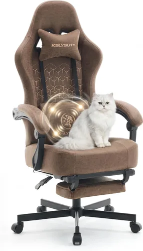 Miniatura 14 de Silla de escritorio para juegos para computadora, silla de oficina ergonómica de respaldo alto con reposapiés y soporte lumbar, sillas giratorias
