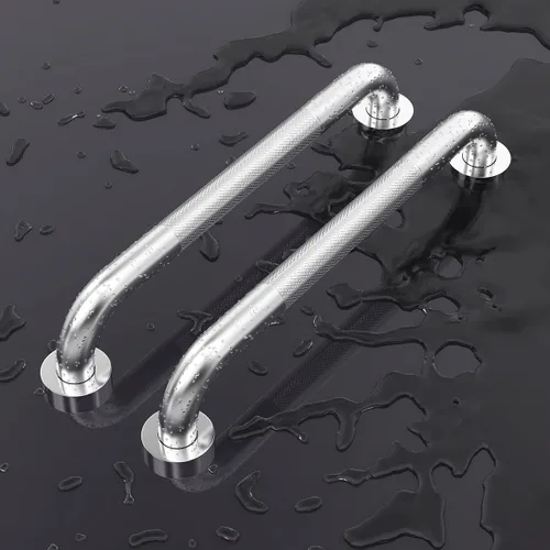 Miniatura 7 de FANHAO Paquete de 2 barras de agarre para ducha, barra de agarre para baño de acero inoxidable de 16 pulgadas con agarre moleteado antideslizante