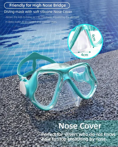 Miniatura 7 de Máscara de snorkel para natación Keary, máscara de buceo para adultos hombres mujeres jóvenes, gafas de natación antiniebla con vista clara de 180°