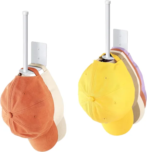 Miniatura 19 de Durmmur Paquete de 2 Percheros para Gorras de Béisbol, Organizador de Sombreros de Acero Inoxidable para Gorra de Béisbol, Organizador