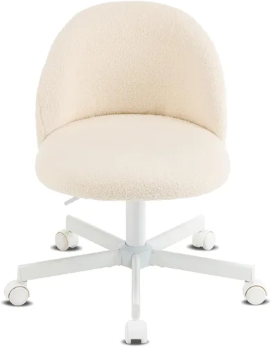 Miniatura 9 de VINGLI Silla Candy sin Brazos, Linda Silla de Escritorio, Cómoda Silla Pequeña de Oficina con Ruedas, Silla de Tocador con Soporte Lumbar, Silla