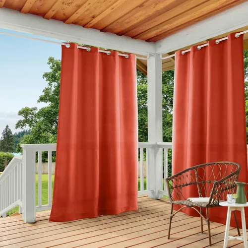 Miniatura 18 de TOWN & COUNTRY BASICS Cabana Cortinas Sólidas de Peso Pesado para Interiores y Exteriores, Opacidad de Filtrado de Luz con Ojales en la Parte Verde