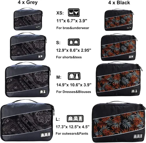 Miniatura 2 de Cubos de embalaje para bolsas de equipaje, accesorios de viaje duraderos con etiqueta de ropa