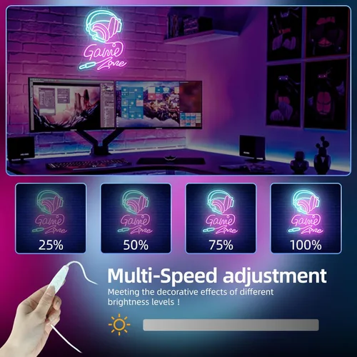 Miniatura 6 de Señal de Neón de Zona de Juego Gameneon Luces de Neón para Juegos para Decoración de Pared Luz LED Dormitorio para Niños Caverna de Hombre Fiesta