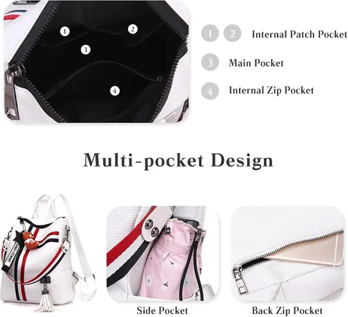 Miniatura 6 de FANDARE Mochila de moda para mujer, bolsas de hombro impermeables, mochilas antirrobo, Negro -, Classic