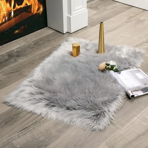Miniatura 34 de MIULEE Alfombra de Piel de Oveja Sintética de 3 x 5 Pies, Alfombras de Área Mullidas de Lujo - Alfombra Decorativa Shag Súper Suave para Dormitorio