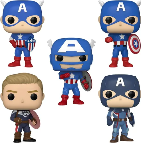 Miniatura 2 de Funko Pop Marvel: Year of The Shield - Capitán América a través de las edades 5 unidades - Personajes estándar de Disney - Exclusivo de Amazon