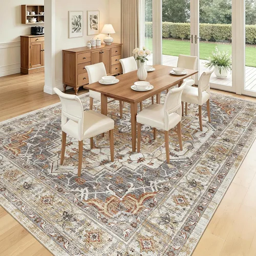 Miniatura 979 de Madane Tapete lavable de 2 x 10 pies para pasillo, cocina, recibidor, clásico, suave, antideslizante para interiores, casa de campo, baño, sala